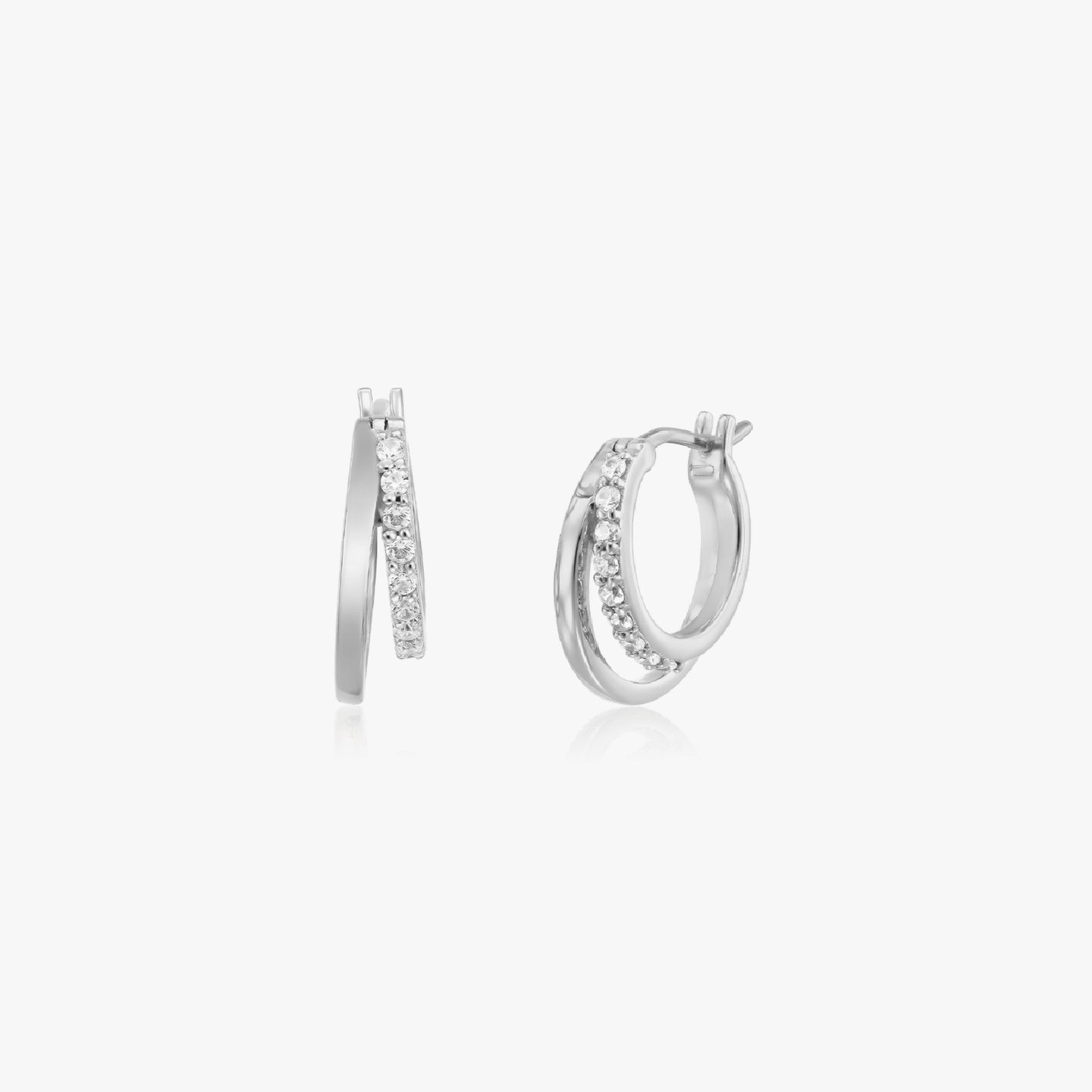 Boucles d'oreilles en argent Siamoises - Zircon - Indira