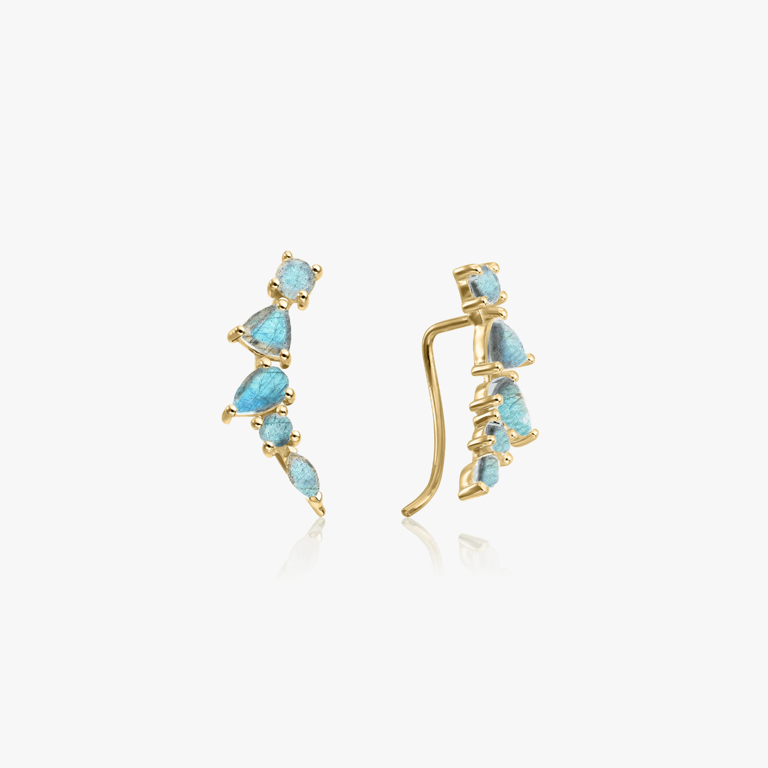 Boucles d'oreilles en argent Valery Golden - Labradorite - Indira