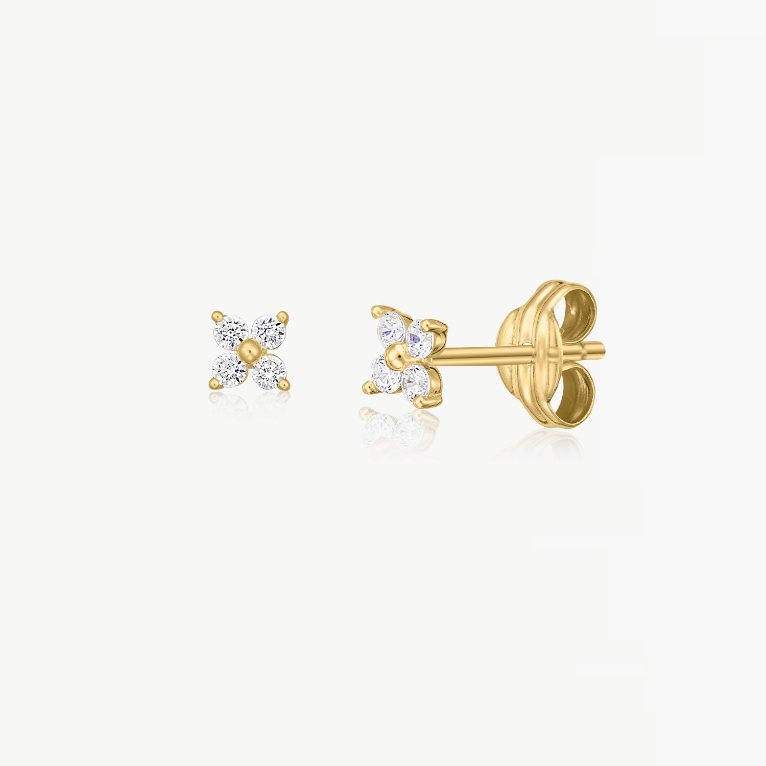 Boucles d'oreilles en or Edelweiss - Zircon - Indira