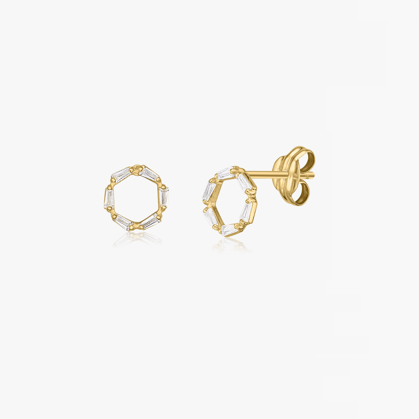 Boucles d'oreilles en or Halo - Zirconium - Indira