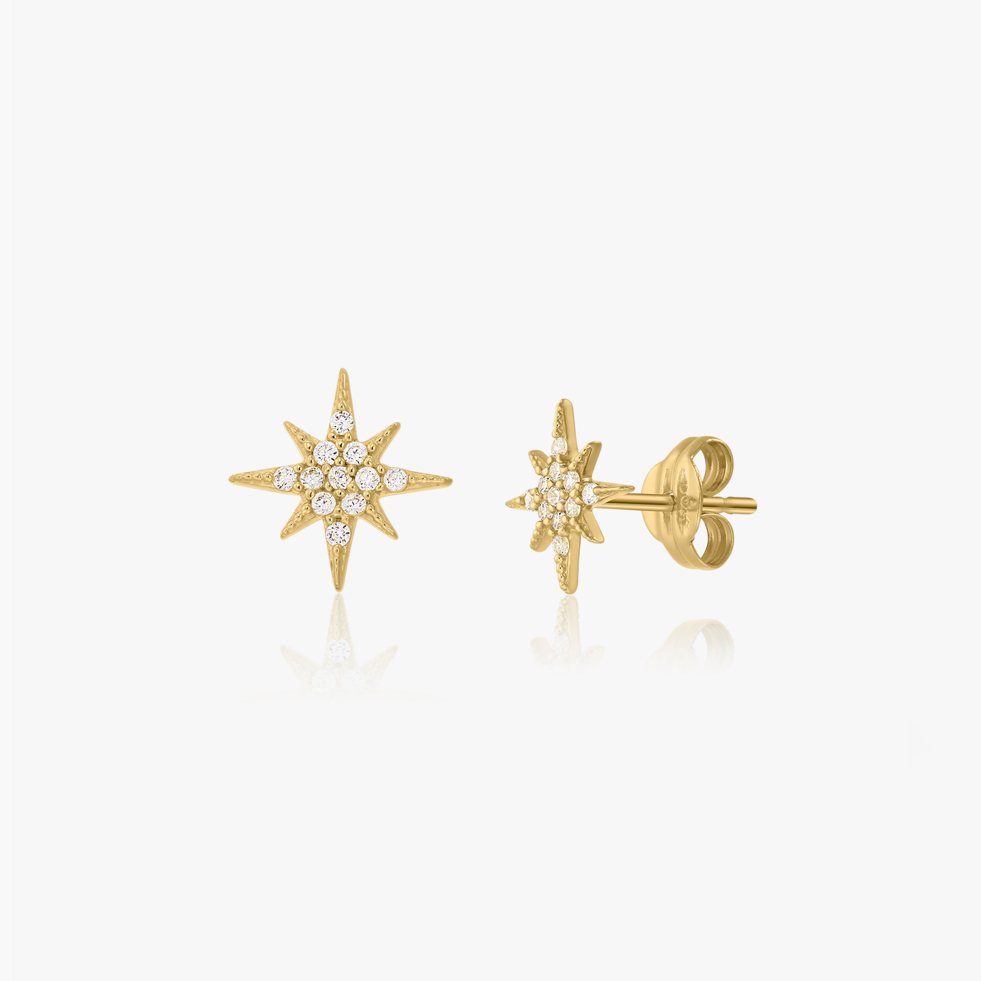 Boucles d'oreilles en or Morningstar - Zirconium - Indira