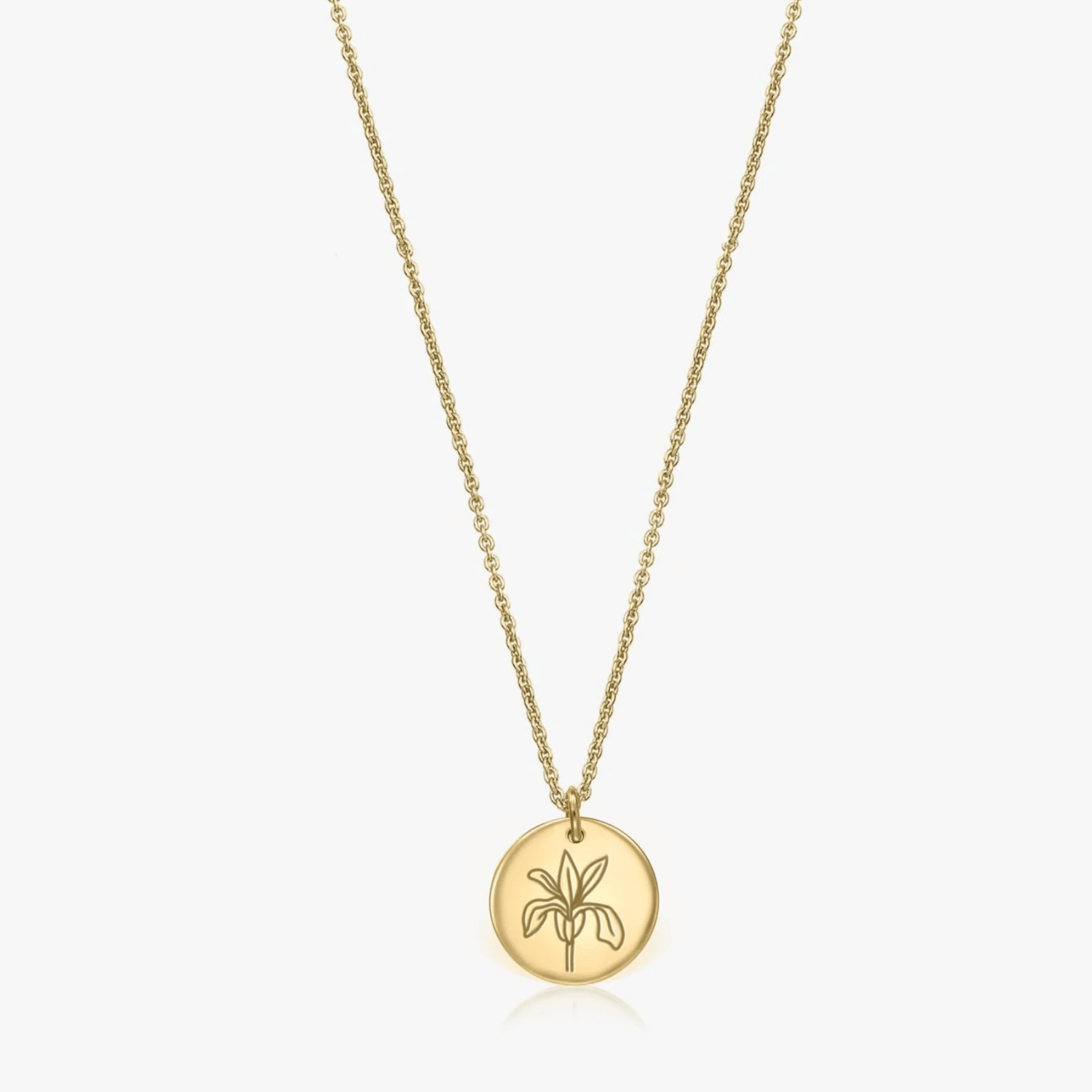 Collier en argent Birth Flower Golden - Février Iris - Indira