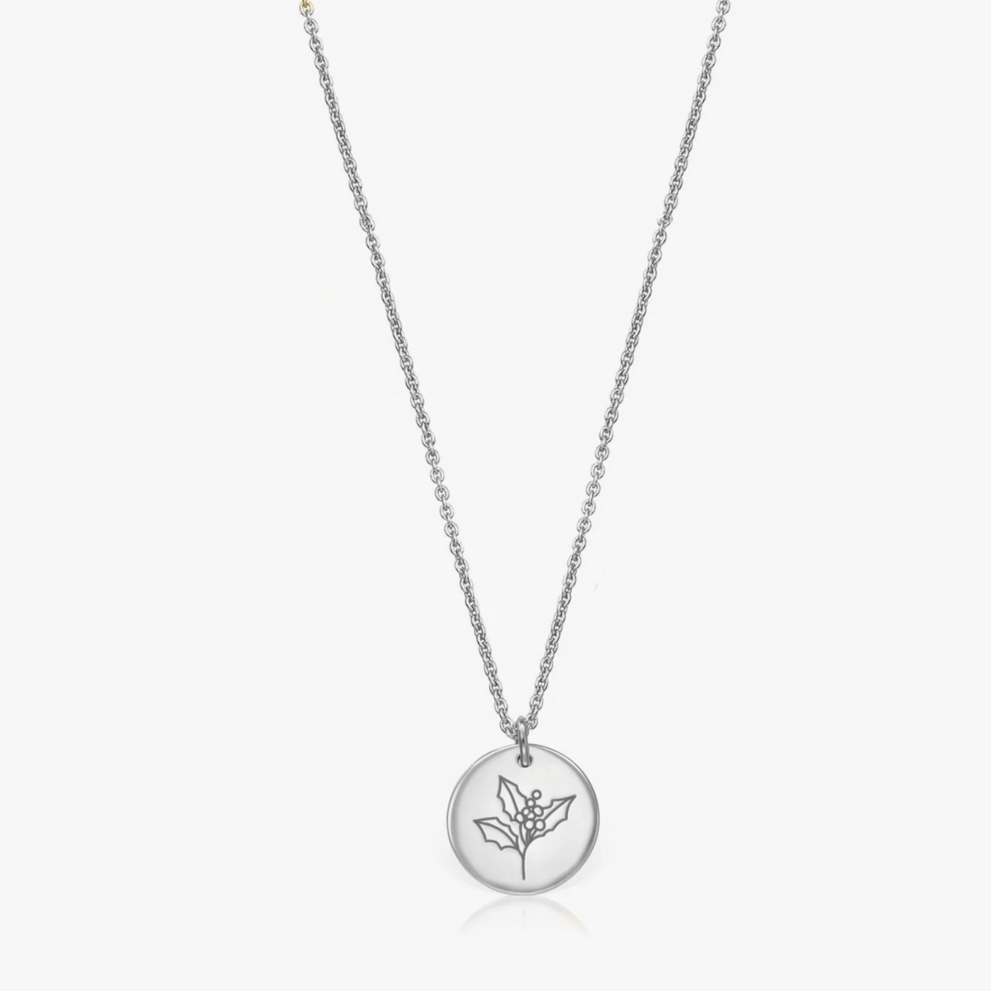 Collier en argent Birth Flower Silver - December Holly - Indira