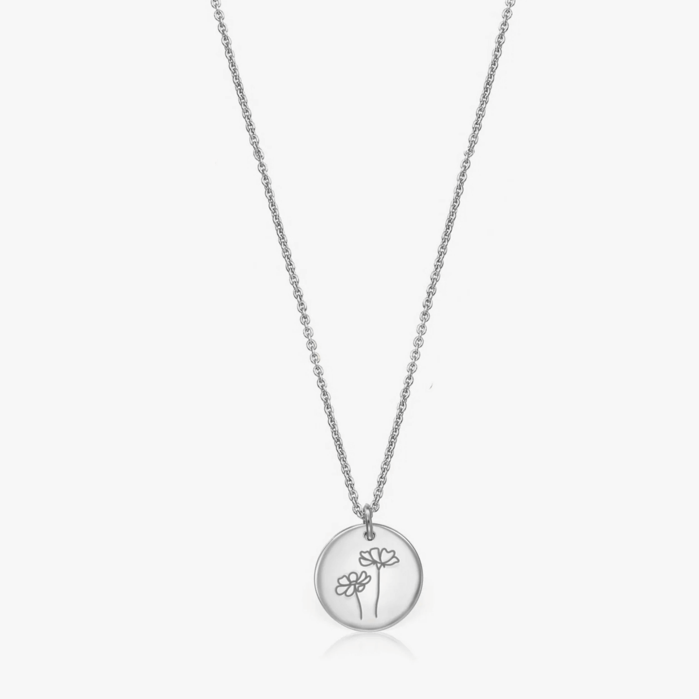 Collier en argent Birth Flower Silver - Octobre Cosmos - Indira
