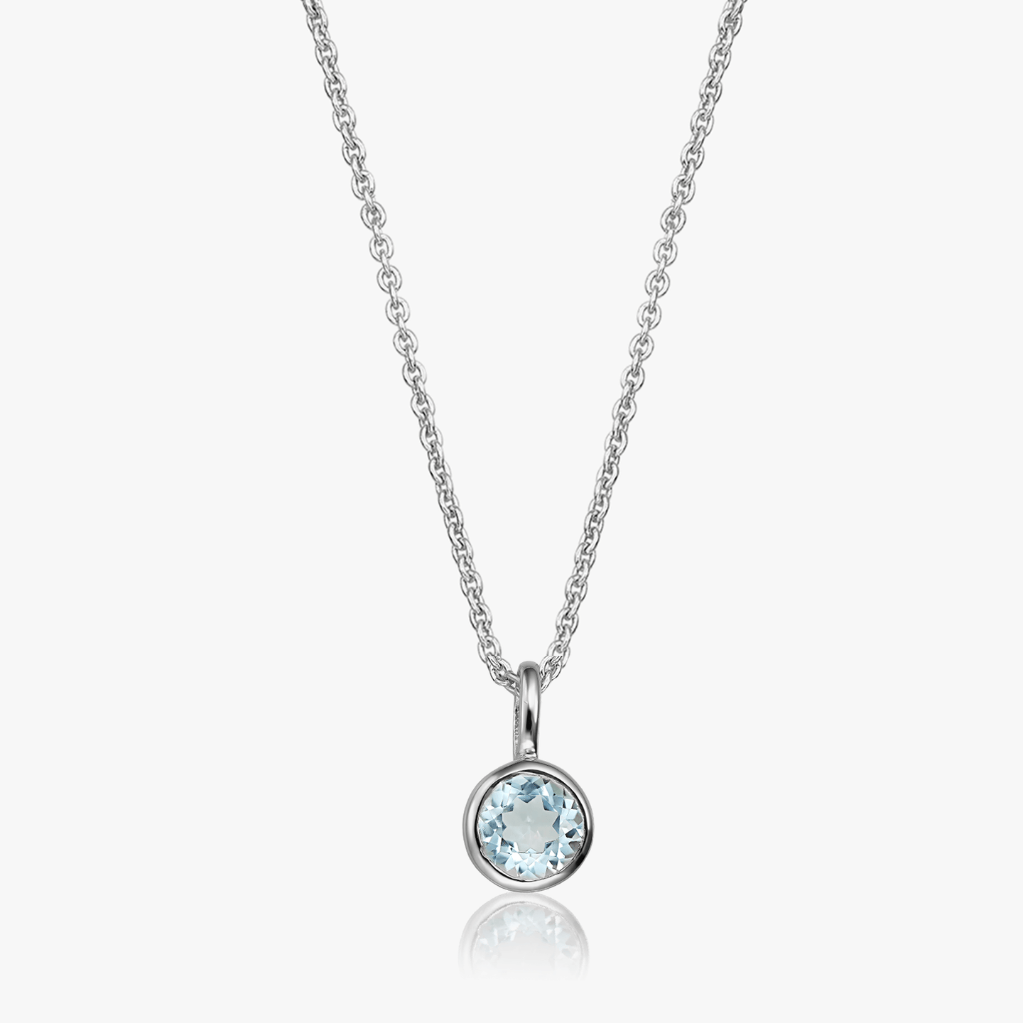 Collier en argent Pierre de Naissance Décembre - Topaze Bleue - Indira