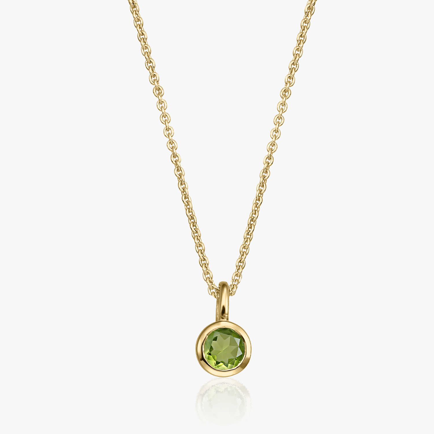 Collier en argent Birthstone Golden August - Péridot - Indira