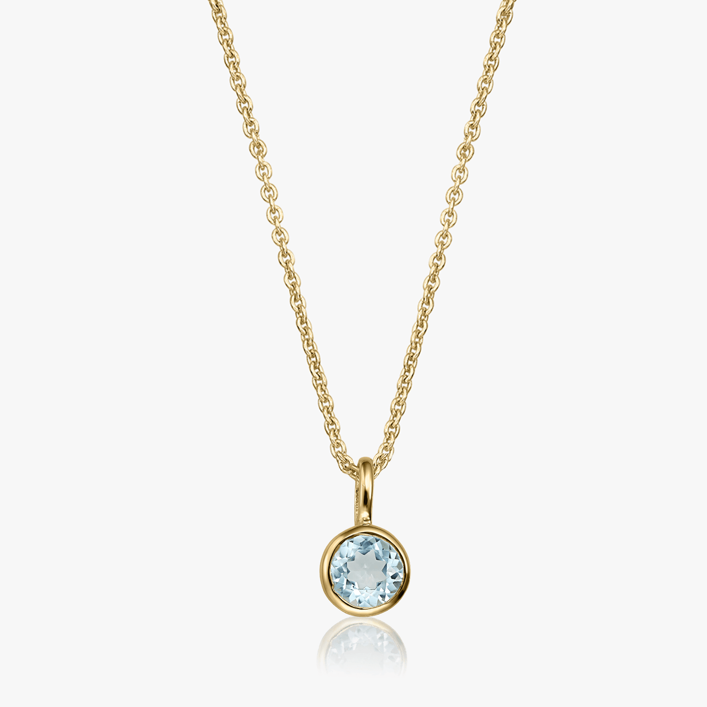 Collier en argent Birthstone Golden December - Topaze Bleu - Indira