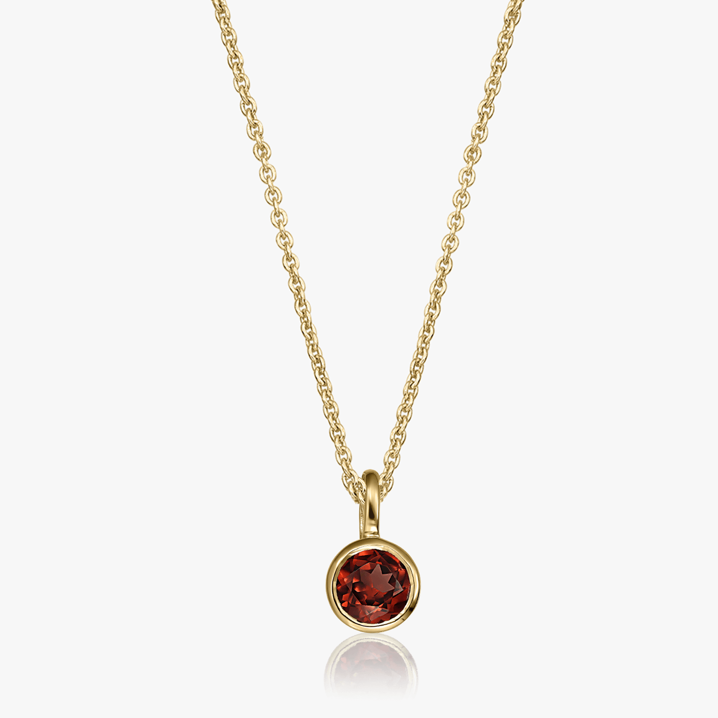 Collier en argent Birthstone Golden January - Grenat - Indira
