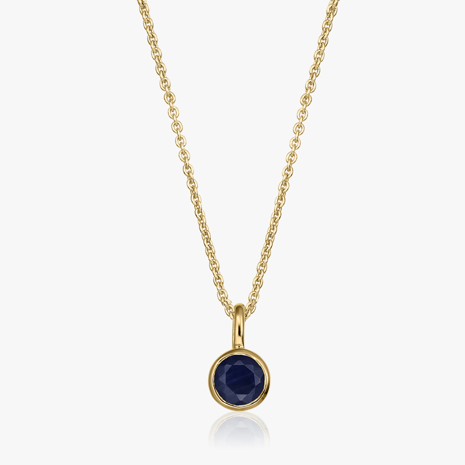 Collier en argent Birthstone Golden September - Saphir - Indira