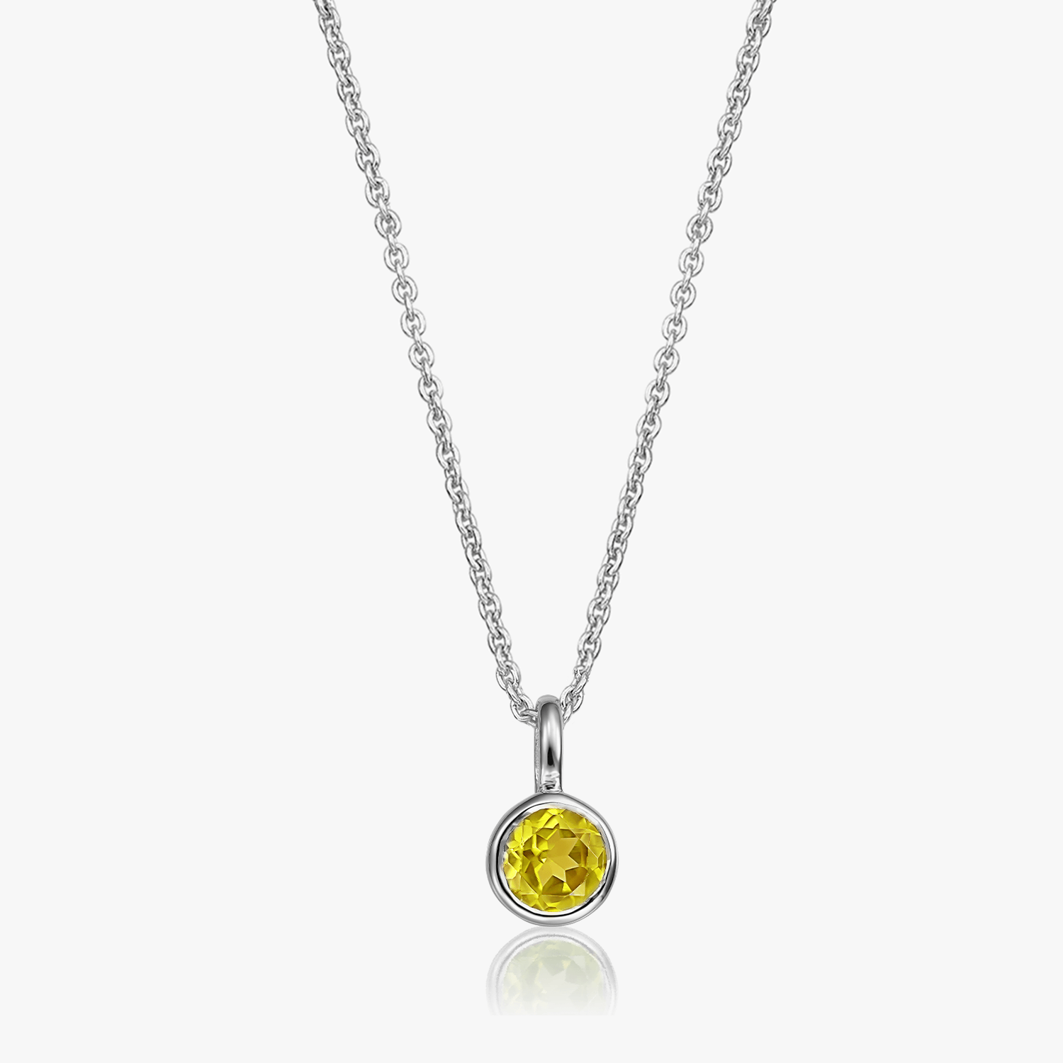 Collier en argent Birthstone November - Citrine - Indira