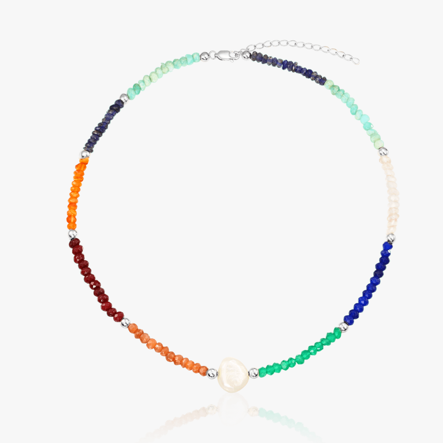 Collier en argent Freya - Pierres semi-précieuses - Indira
