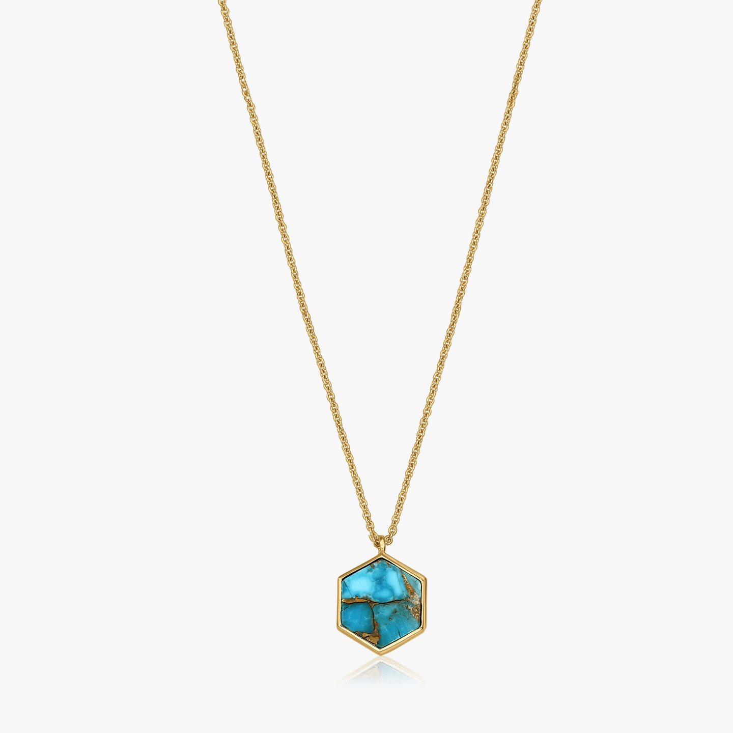 Collier en argent Golden Charlotte - Turquoise Blue Copper - Indira