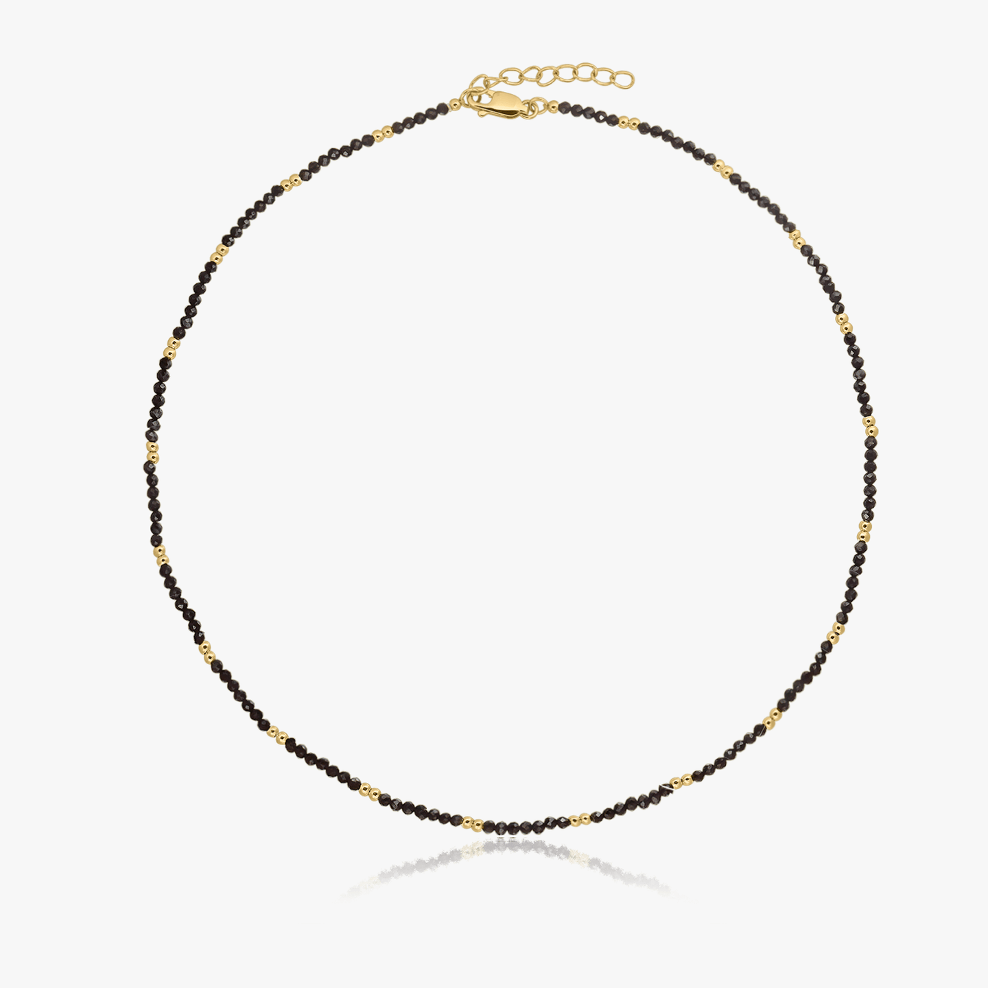 Collier en argent Golden SummerScape – Spinelle Noir - Indira