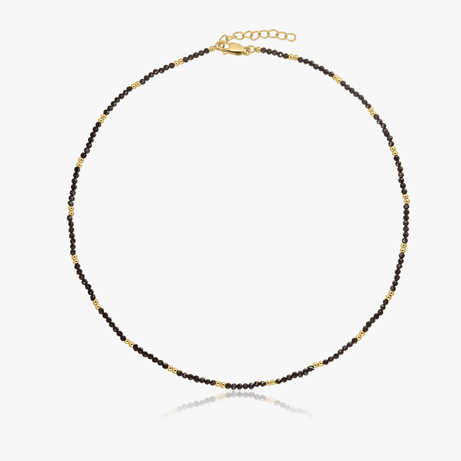 Collier en argent Golden SummerScape – Spinelle Noir - Indira