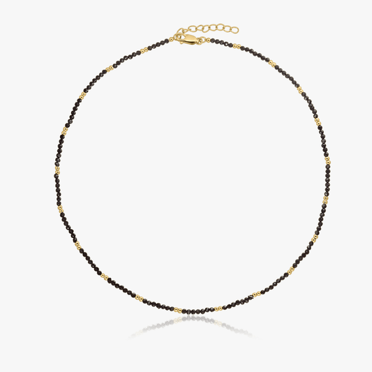 Colier din argint Golden SummerScape – Black Spinel - Indira