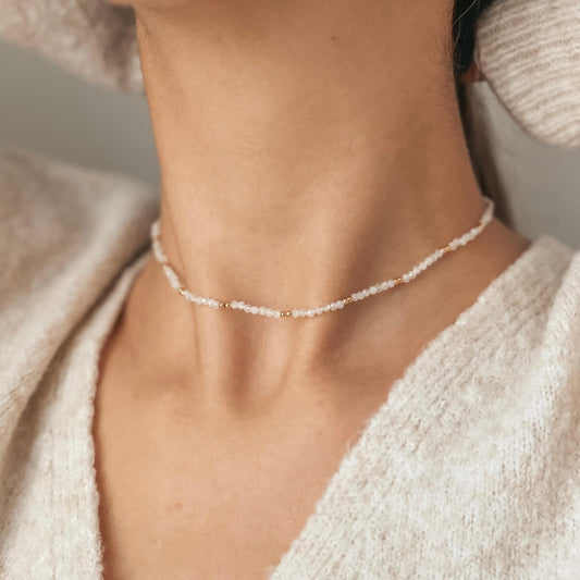 Collier en argent Golden SummerScape – Pierre de Lune - Indira