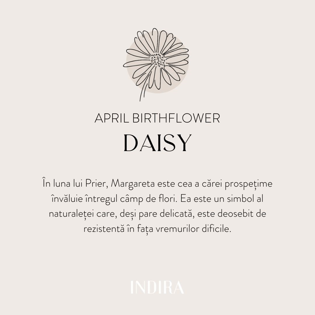 Fleur de Naissance - Bracelet cordon en or blanc April Daisy