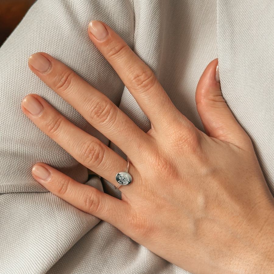 Bague en argent Birth Flower - Janvier Snowdrop - Indira