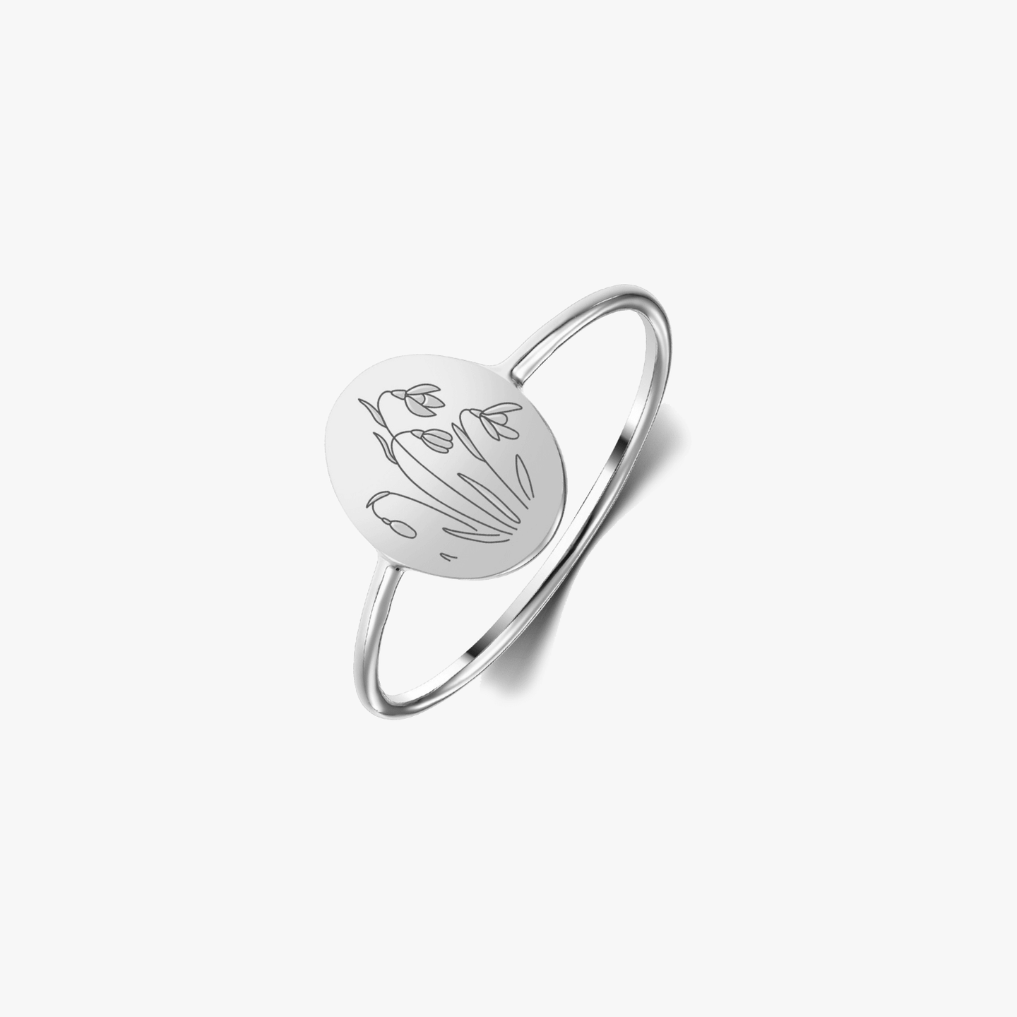 Bague en argent Birth Flower - Perce-neige de janvier - Indira