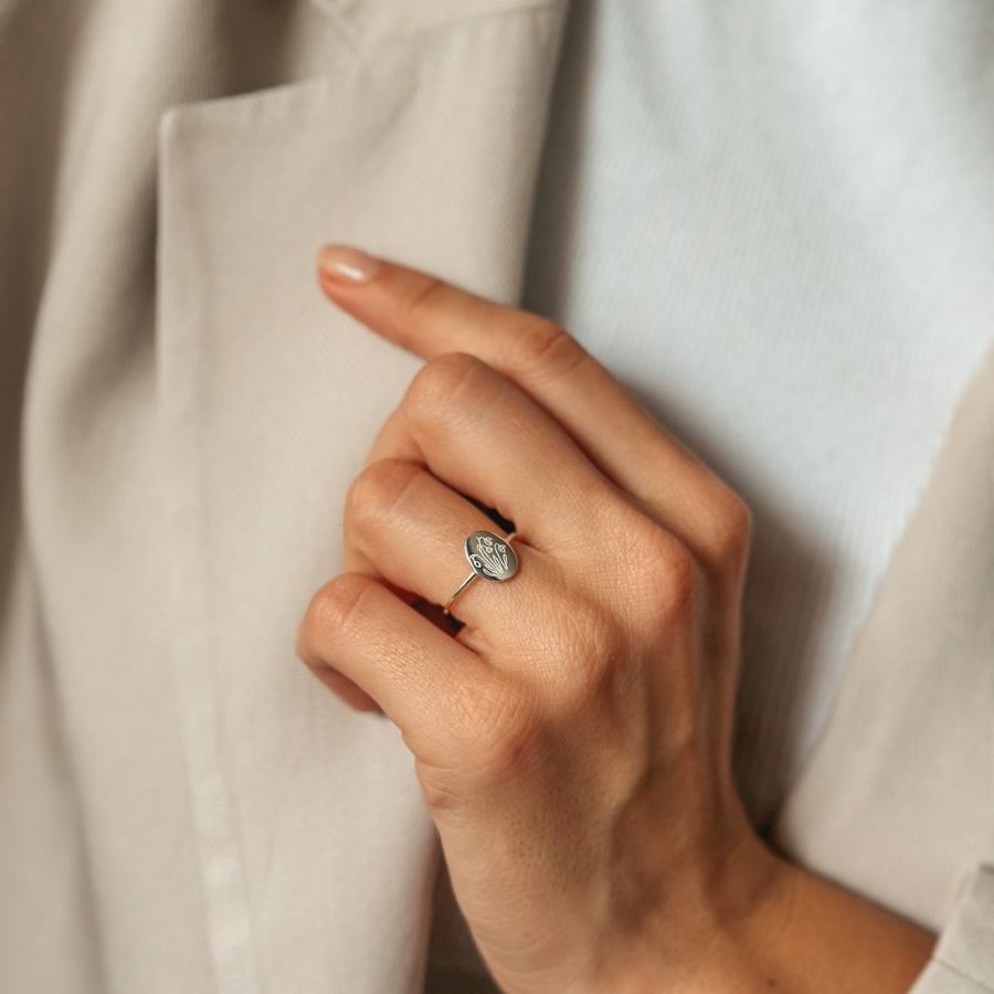 Bague en argent Birth Flower - Perce-neige de janvier - Indira