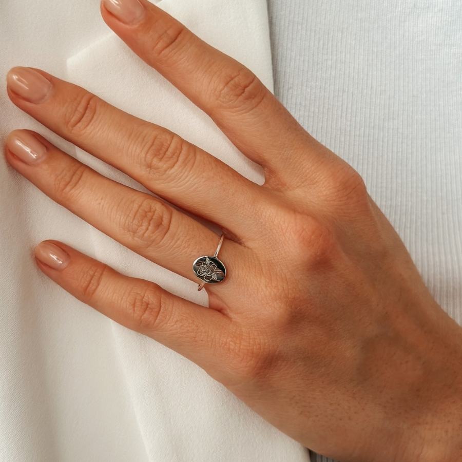 Bague en argent Birth Flower - Juin Rose - Indira