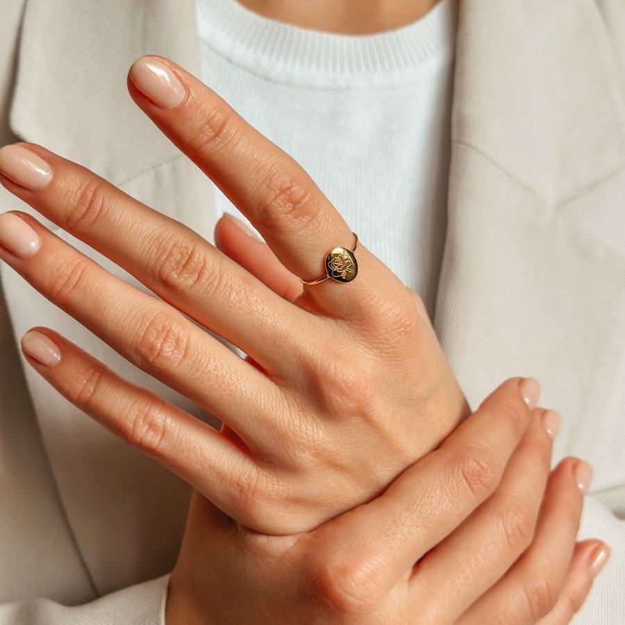 Bague en argent Birth Flower Golden - June Rose - Indira