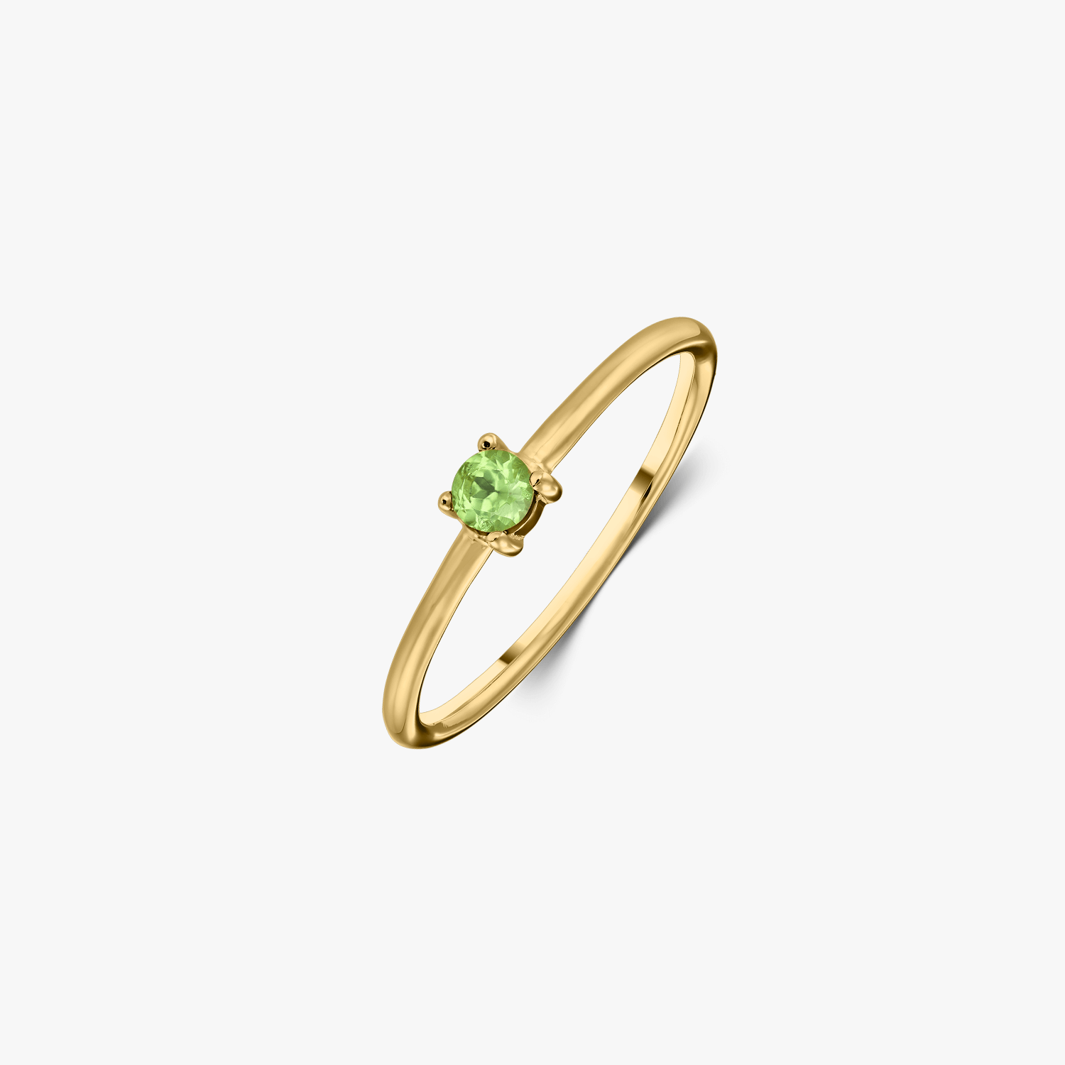Bague en argent Birthstone Golden Août - Péridot - Indira
