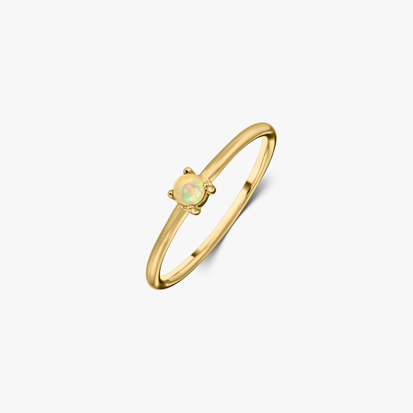 Bague en argent Birthstone Golden October - Opale - Indira