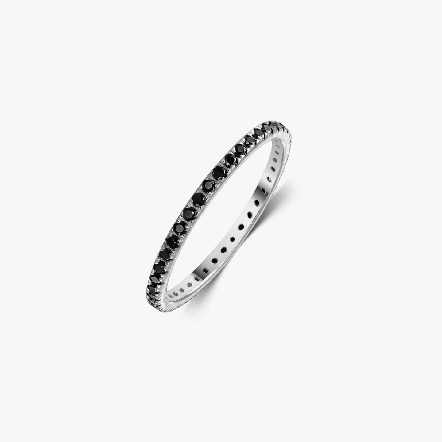 Bague en argent Classic Eternity - Onyx Noir - Indira