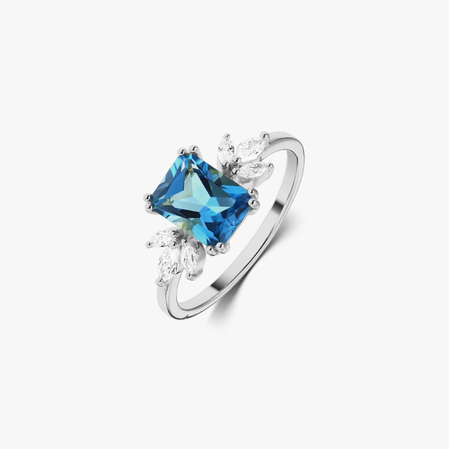 Bague en argent Faerie - Topaze Bleue - Indira