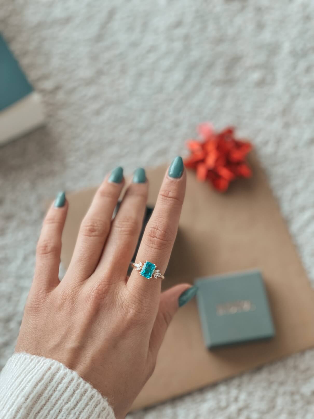 Bague en argent Golden Faerie - Topaze bleue - Indira