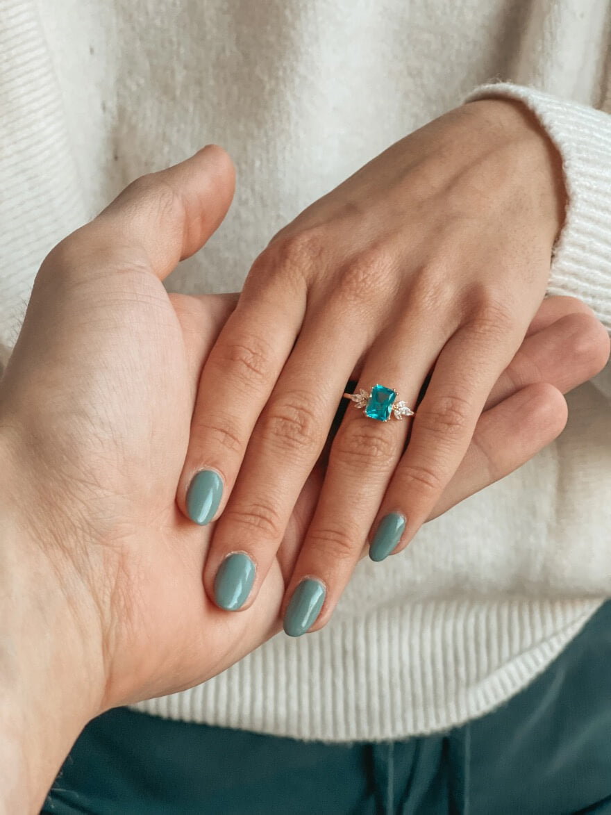 Bague en argent Golden Faerie - Topaze Bleue - Indira