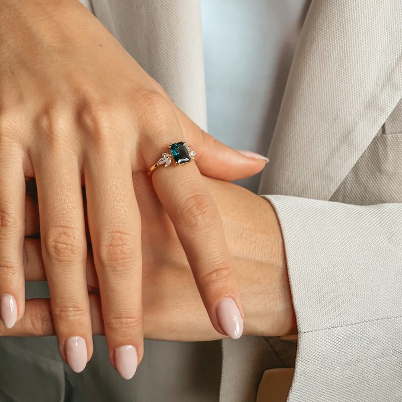 Bague en argent Golden Faerie - Topaz Bleu London - Indira