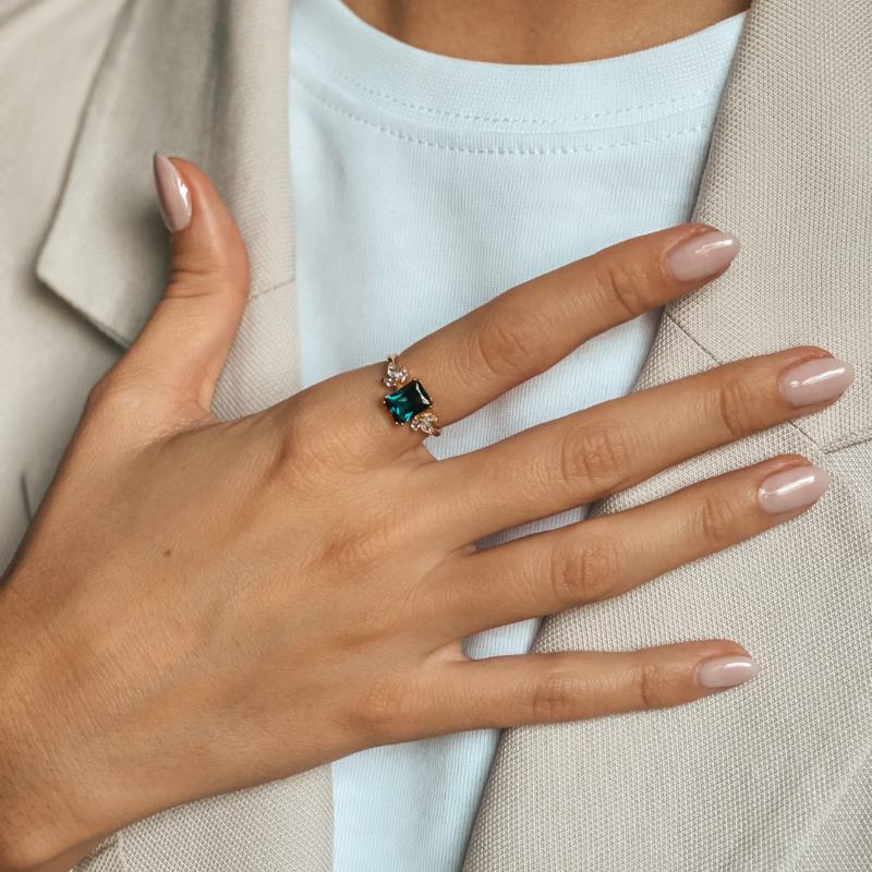 Bague en argent Golden Faerie - Topaz Blue London - Indira