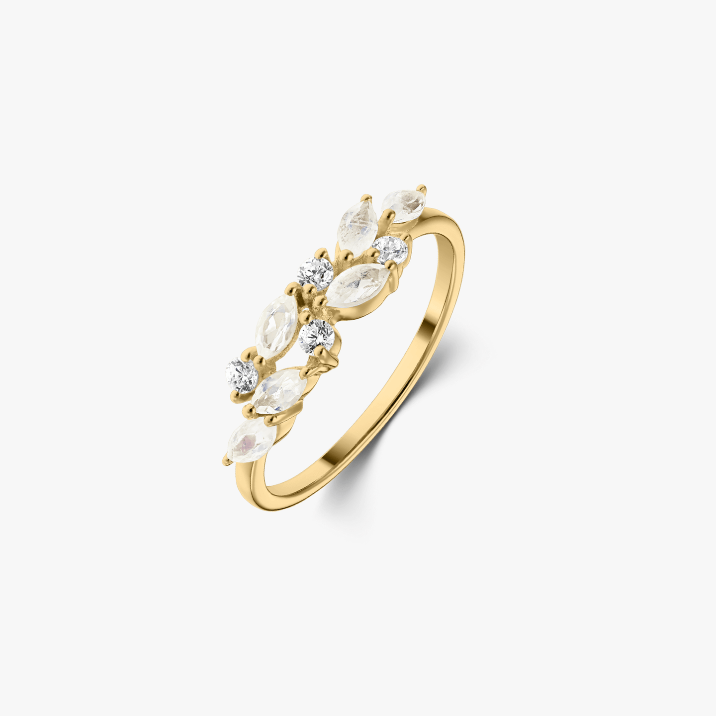 Bague en argent Golden Verdure - Pierre de Lune - Indira