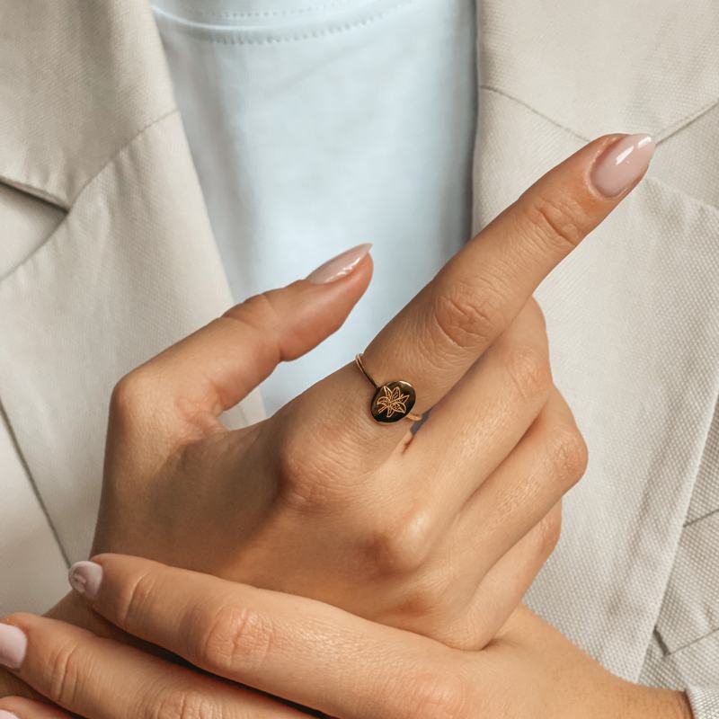 Bague en argent Birth Flower Golden - May Lilly - Indira
