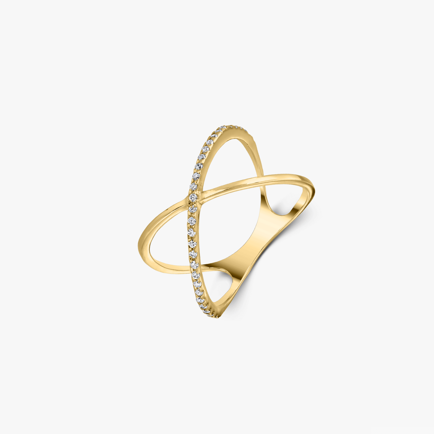 Bague en or Criss Cross - Zirconium - Indira