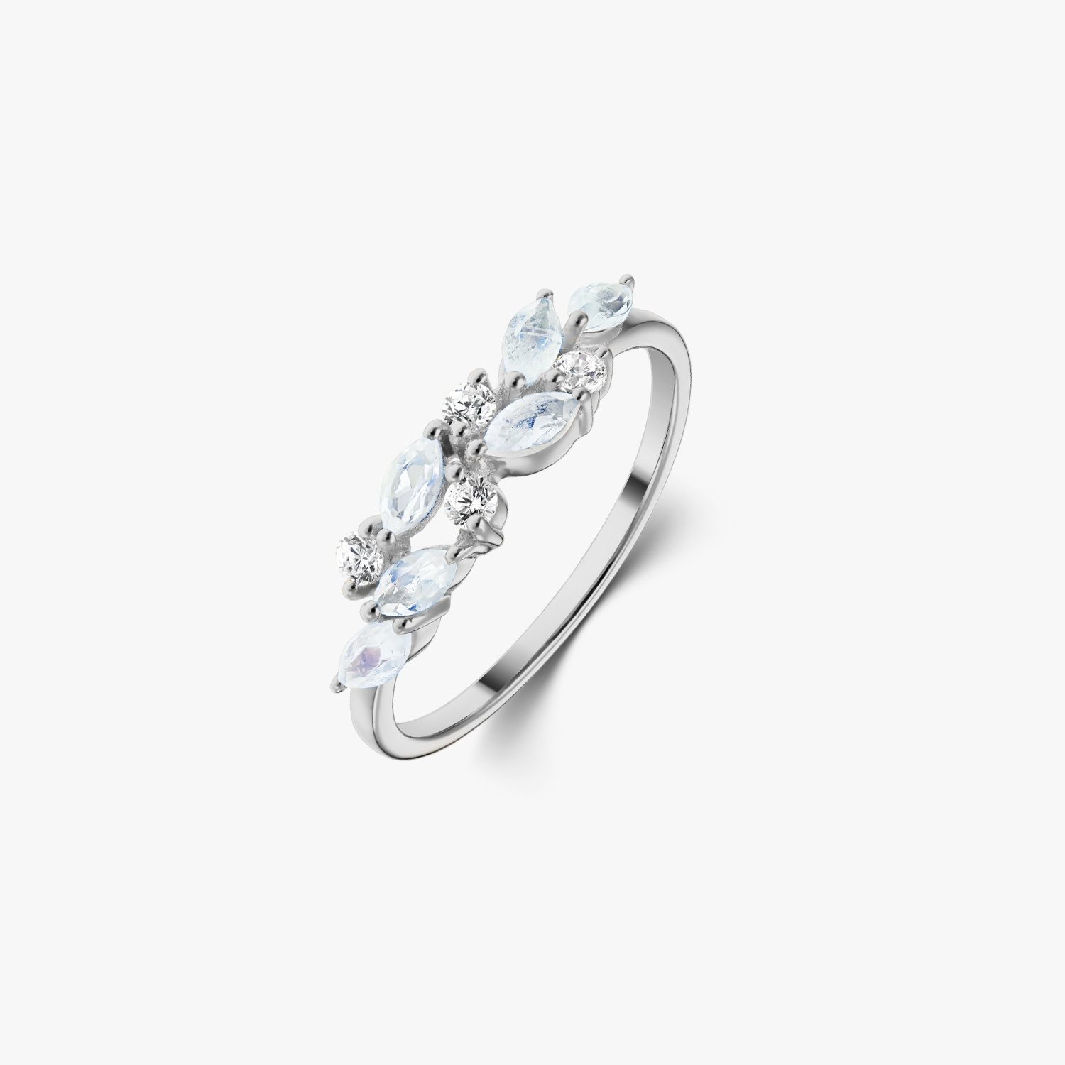 Bague en or White Verdure - Pierre de Lune - Indira