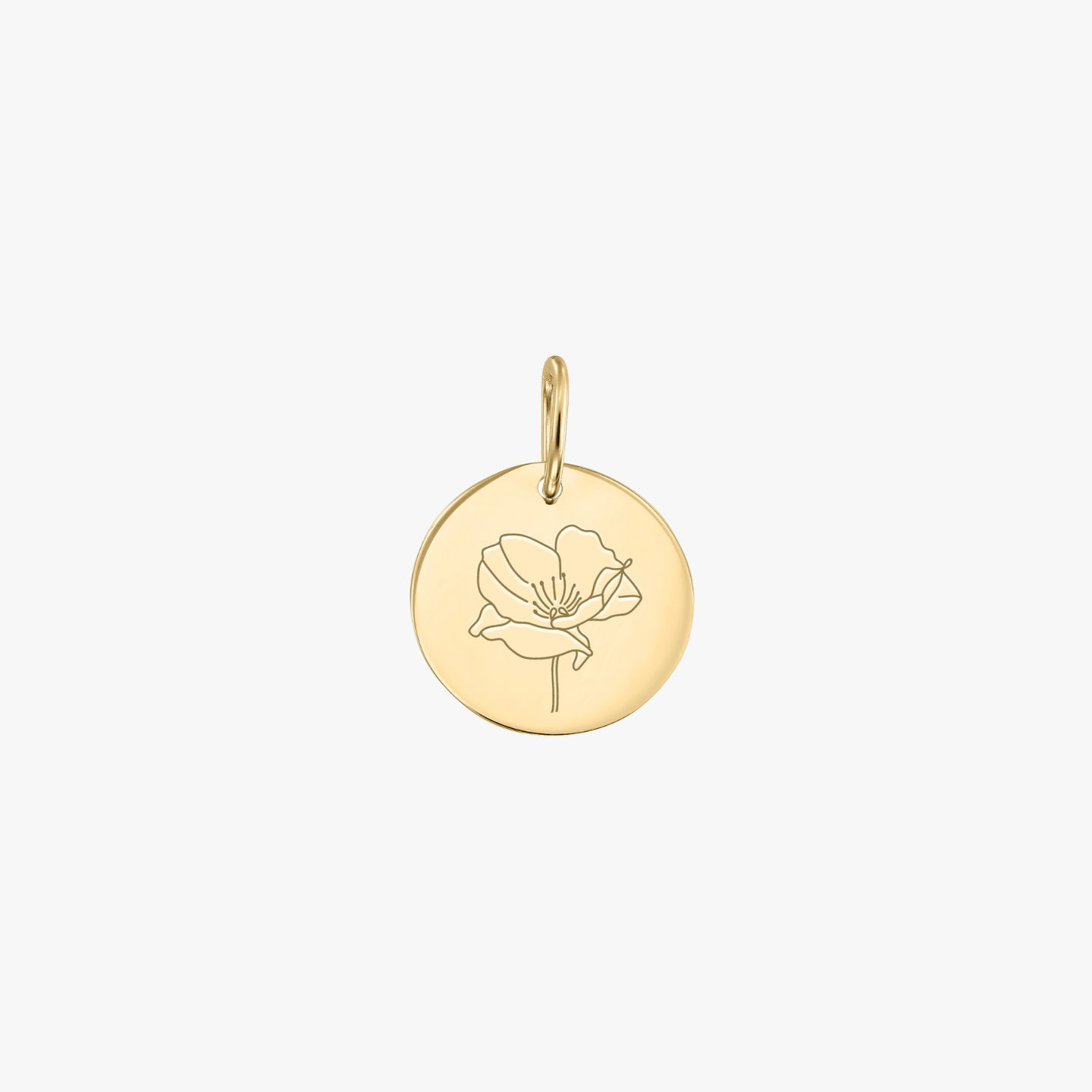 Pendentif en or Fleur de Naissance - Août Coquelicot - Indira