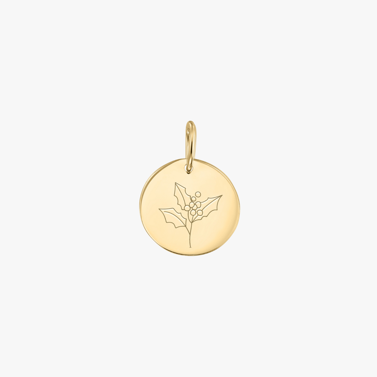 Pendentif en or Fleur de Naissance - Décembre Houx - Indira