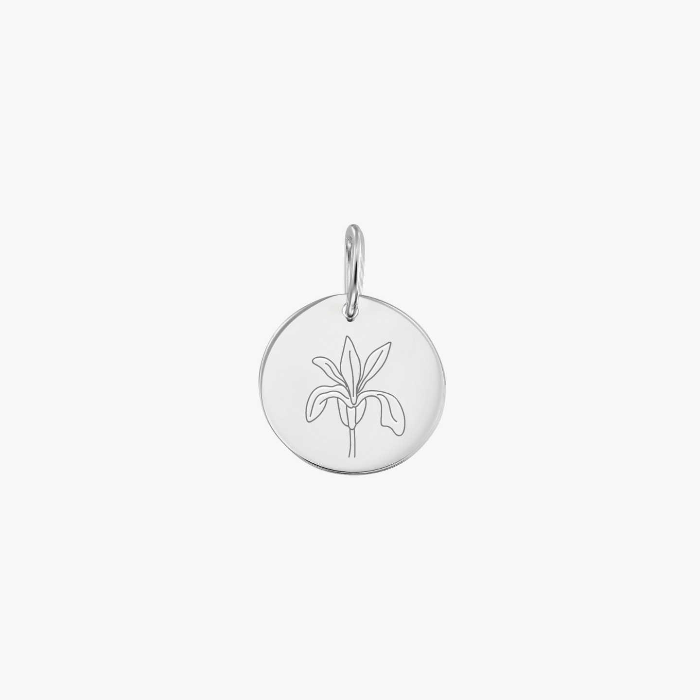 Pendentif en or blanc Birth Flower - Février Iris - Indira