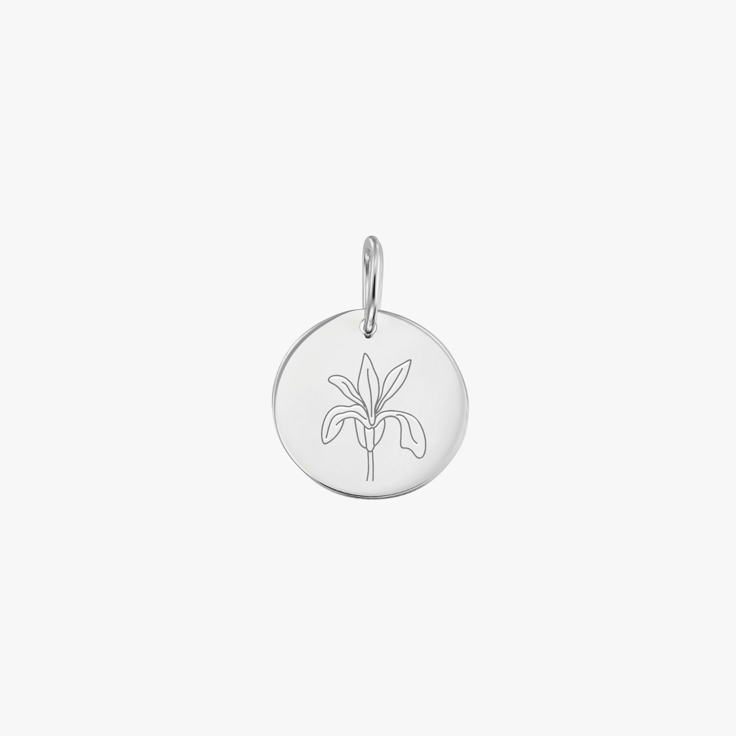 Pendentif en or blanc Birth Flower - Février Iris - Indira