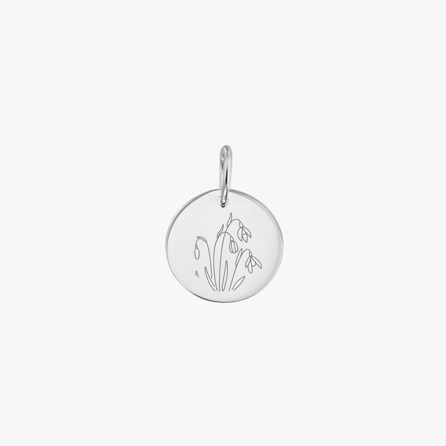 Pendentif en or blanc Fleur de Naissance - Perce-neige de Janvier - Indira
