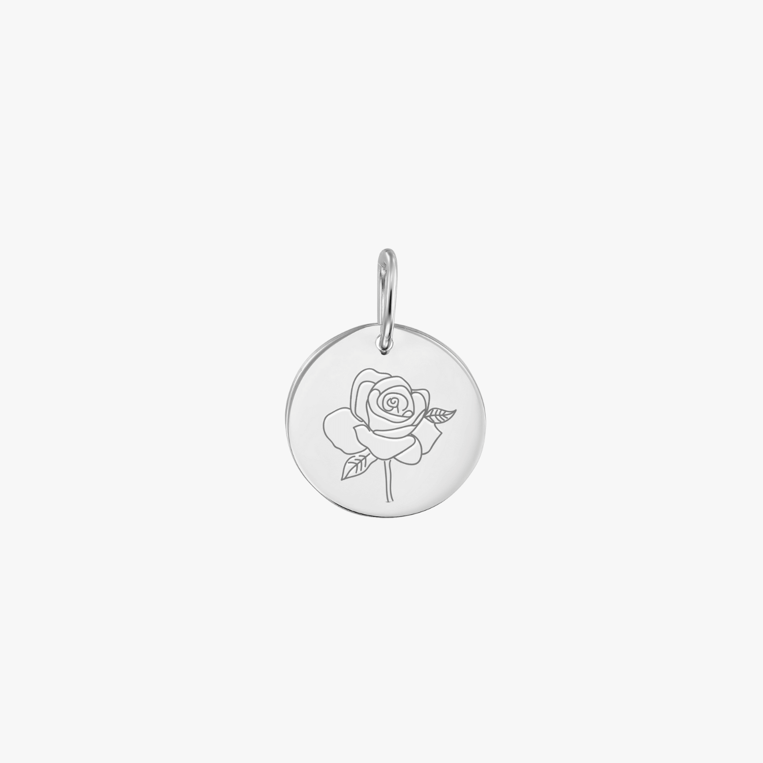 Pendentif en or blanc Fleur de Naissance - Rose de Juin - Indira