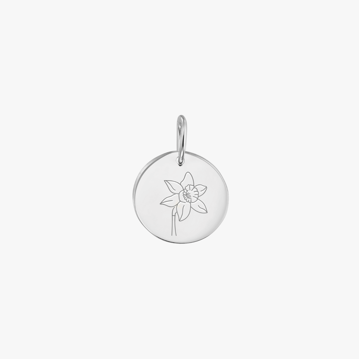 Pendentif en or blanc Birth Flower - Mars Jonquille - Indira