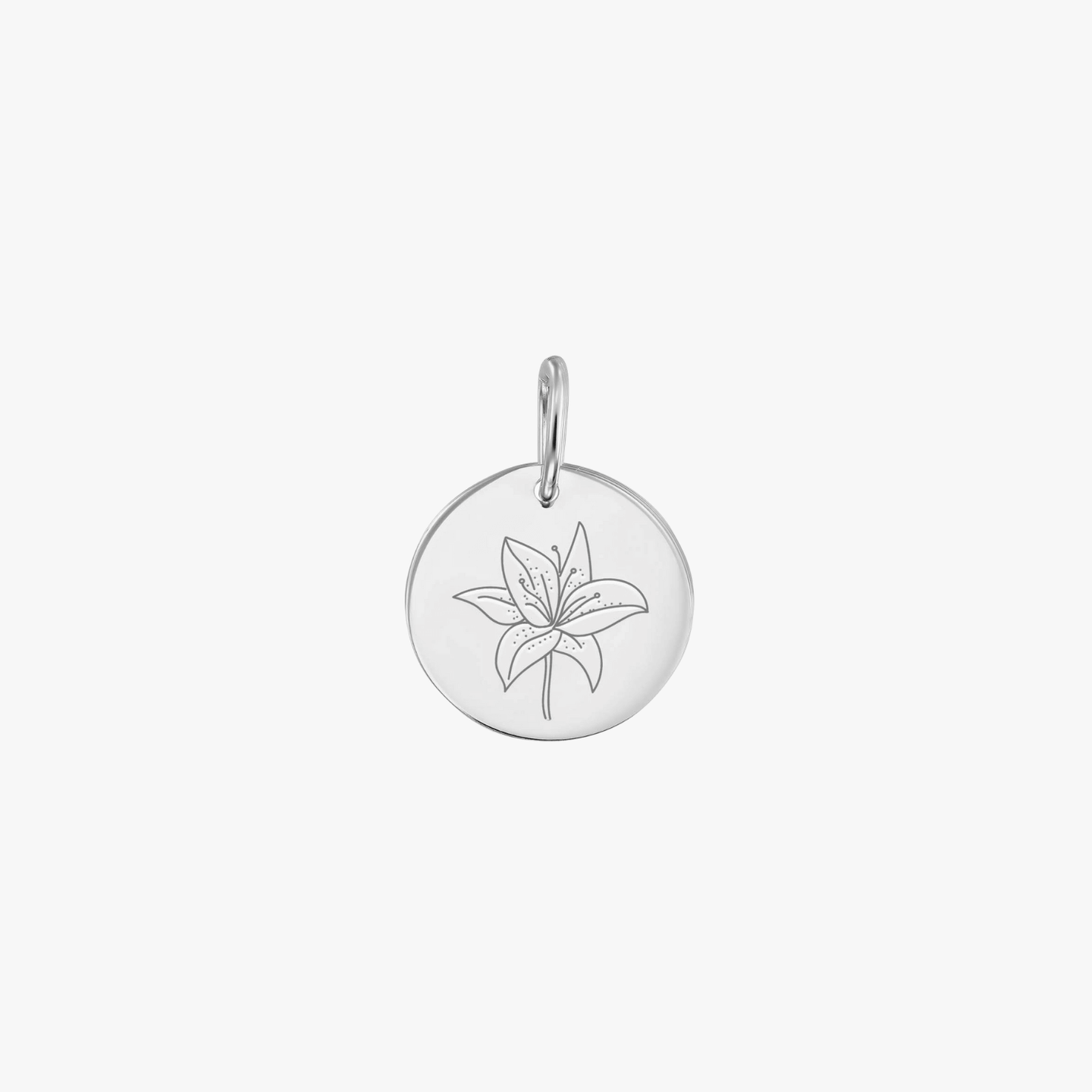 Pendentif en or blanc Fleur de Naissance - Mai Muguet - Indira