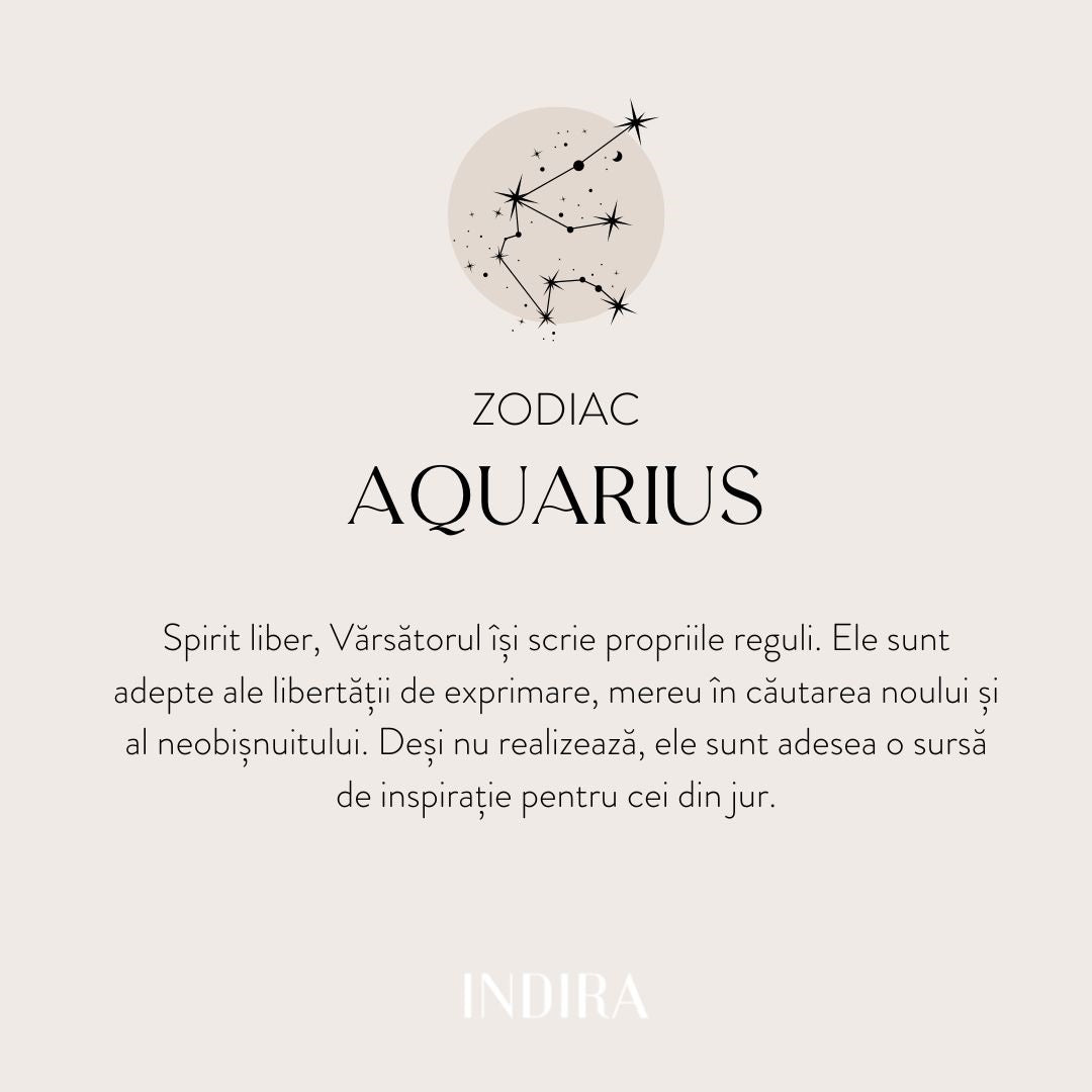 Collier en argent Golden Zodiac - Verseau - Indira