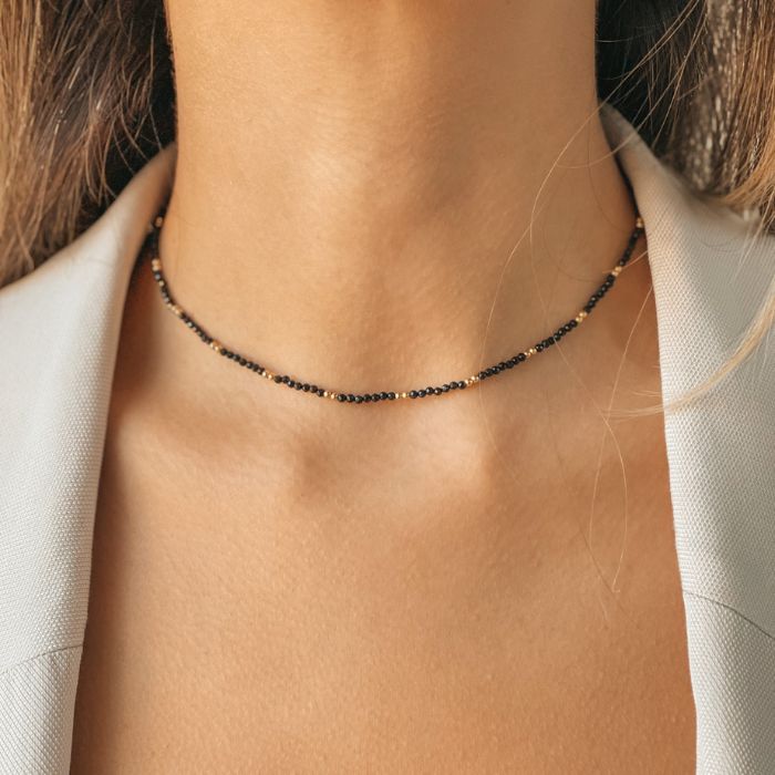 Collier en argent Golden SummerScape – Black Spinel - Indira