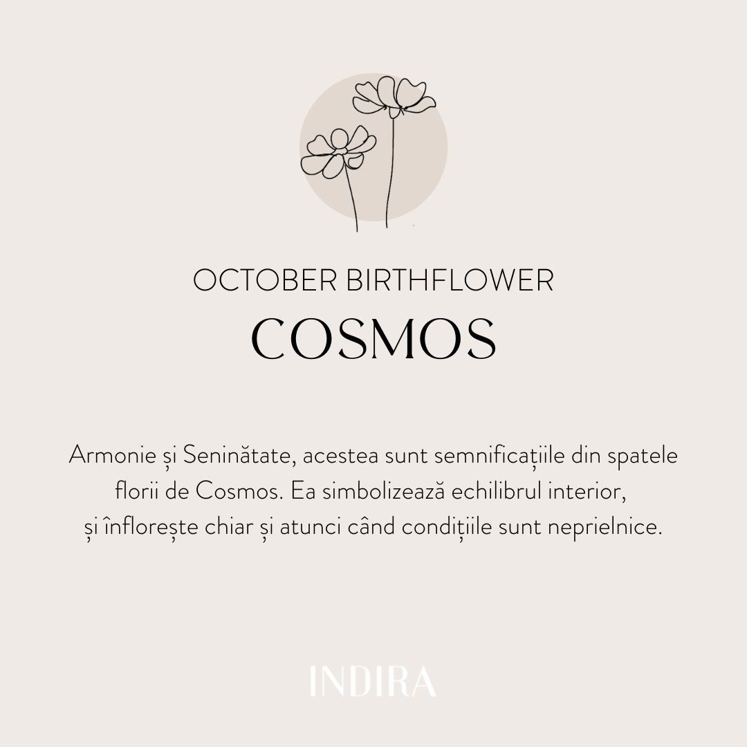 Bracelet cordon en argent Silver BirthFlower - Octobre Cosmos - Indira