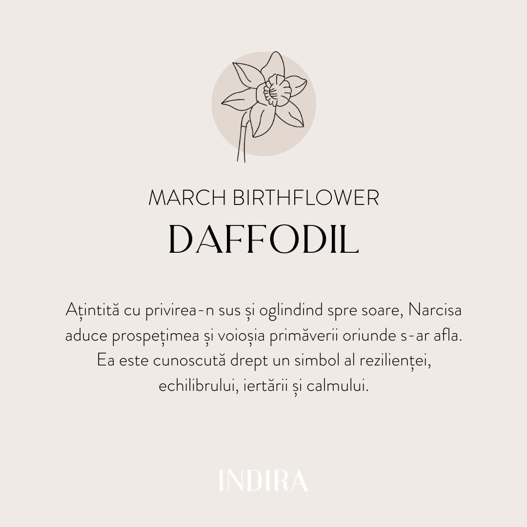 Bracelet en corde en argent Silver BirthFlower - Mars Jonquille - Indira